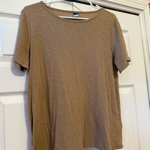 Old Navy Luxe Tan Ribbed Top